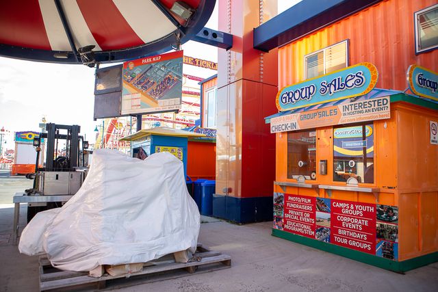 Desolate streets and shuttered storefronts in Coney Island, August 2020